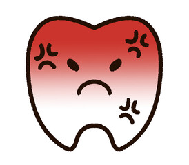 怒っている歯のキャラクター