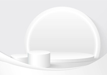 Abstract gradient white and gray artwork decorative template design.