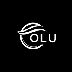 OLU letter logo design on black background. OLU  creative initials letter logo concept. OLU letter design.