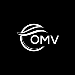 OMV letter logo design on black background. OMV  creative initials letter logo concept. OMV letter design.