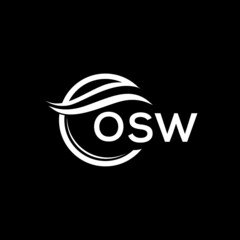OSW letter logo design on black background. OSW  creative initials letter logo concept. OSW letter design.
