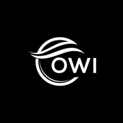 OWI letter logo design on black background. OWI  creative initials letter logo concept. OWI letter design.
