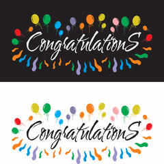 congratulations best wishes logo, goog quote for cheers someone in a special event vector illustrations