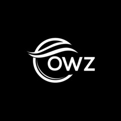 OWZ letter logo design on black background. OWZ  creative initials letter logo concept. OWZ letter design.
