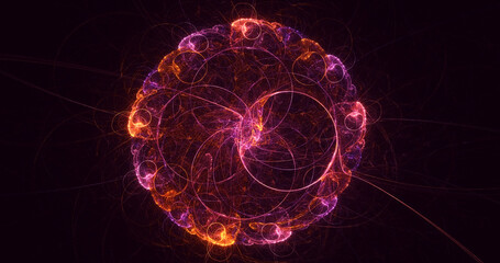 3D rendering abstract round light background