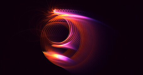 3D rendering abstract multicolor technology fractal light background