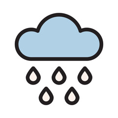 Rain , Spring filled outline icon.