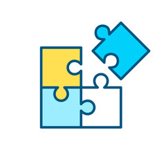 Puzzle icon. Pixel perfect, editable stroke line color art