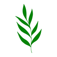 Fototapeta premium abstract leaves icon. hand drawn in doodle style. vector, simple, silhouette, minimalism. plant, herbarium.