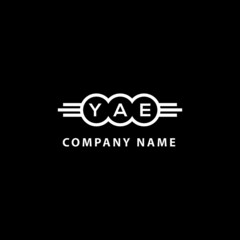 YAE letter logo design on black background. YAE  creative initials letter logo concept. YAE letter design.