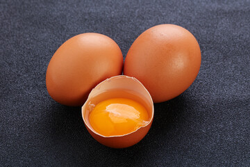 Fresh chicken Eggs with yolk