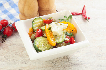 Greek salad with feta cheese