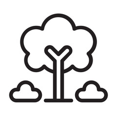 Tree , Spring outline icon.