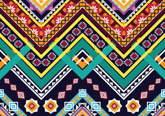 Geometric ethnic oriental ikat pattern traditional Design for background,fabric,wrapping,clothing,wallpaper,Batik,carpet,embroidery style.