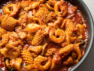 Stir-fried Spicy Squid Pork Belly