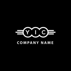 YIC letter logo design on black background. YIC creative  initials letter logo concept. YIC letter design.