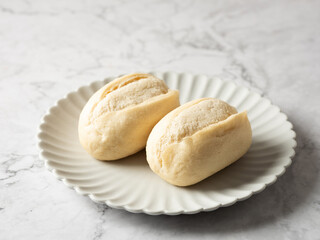 frozen dough on a plate