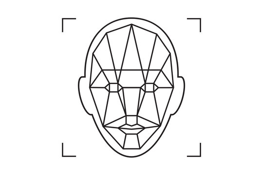 recognition icon, identity system recognize. Security digital scanner for verification and identification.