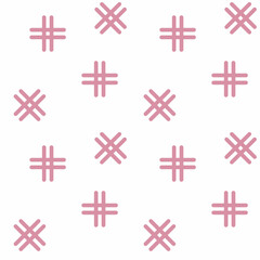 Fototapeta na wymiar Seamless geometric pattern with pink elements on a white background