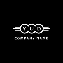 YUD letter logo design on black background. YUD  creative initials letter logo concept. YUD letter design.
