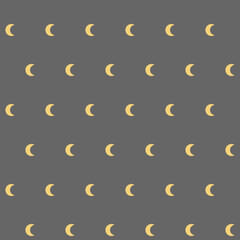 Seamless geometric pattern with yellow crescents on a gray background