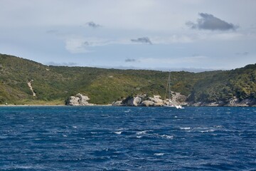 Fototapeta na wymiar Corsica-sea coast near town Bonifacio