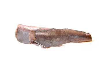 frozen fish isolated on white background