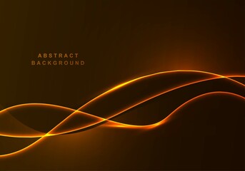 Abstract light golden flowing wave background