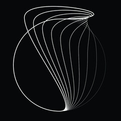 Lines in Circle Form . Spiral Vector Illustration .Technology round. Wave Logo . Design element . Abstract Geometric shape .