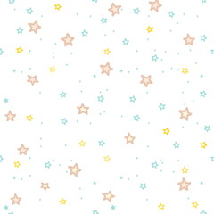 seamless starry background with confetti stars vector drawing small random stars pattern