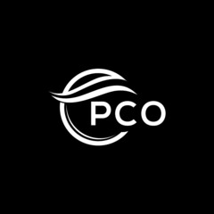 PCO letter logo design on black background. PCO  creative initials letter logo concept. PCO letter design.
