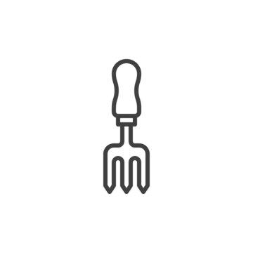 recommend clip art: Gardening fork line icon
