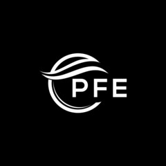 PFE letter logo design on black background. PFE  creative initials letter logo concept. PFE letter design.
