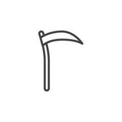 Garden scythe line icon