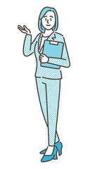 Woman making suggestions【full body Vector illustration】