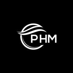 PHM letter logo design on black background. PHM  creative initials letter logo concept. PHM letter design.
