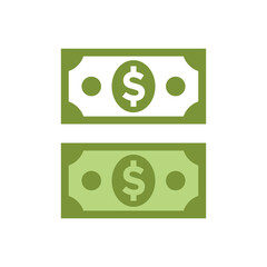 Dollar USA icon. Symbol of money and value. US currency banknote.