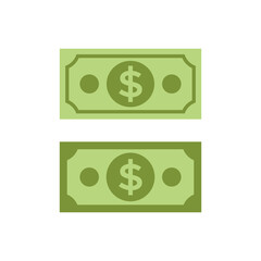 Dollar USA icon. Symbol of money and value. US currency banknote.