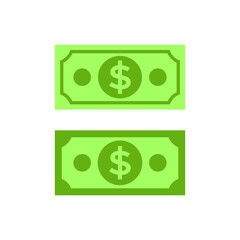 Dollar USA icon. Symbol of money and value. US currency banknote.