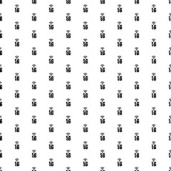 Square seamless background pattern from geometric shapes. The pattern is evenly filled with big black 5G symbols. Vector illustration on white background