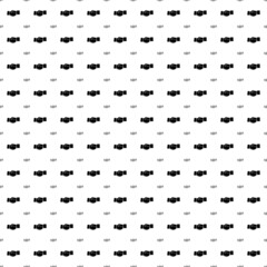 Square seamless background pattern from black handshake symbols are different sizes and opacity. The pattern is evenly filled. Vector illustration on white background