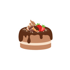 Happy birthday party birthday cake box fruit Cake Chocolate Cake Celebration Party birthday candles set isolated flat vector graphic design illustration And icon elements