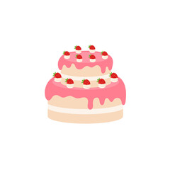 Happy birthday party birthday cake box fruit cake Celebration Party birthday candles set isolated flat vector graphic design illustration And icon elements