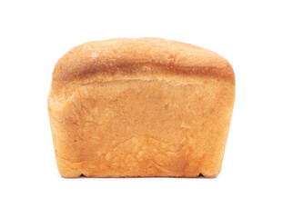 Fresh loaf of bread isolated on white background.