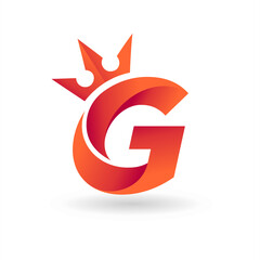 letter G logo with crown concept