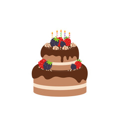 Happy birthday party birthday cake box fruit Cake Chocolate Cake Celebration Party birthday candles set isolated flat vector graphic design illustration And icon elements