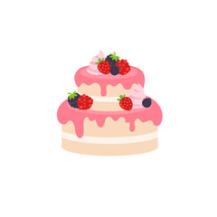 Happy birthday party birthday cake box fruit cake Celebration Party birthday candles set isolated flat vector graphic design illustration And icon elements