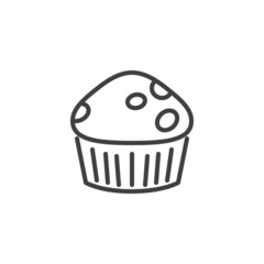 Muffin cake line icon