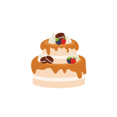 Happy birthday party birthday cake box fruit Cake caramel Cake Celebration Party birthday candles set isolated flat vector graphic design illustration And icon elements