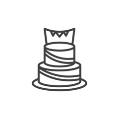 Birthday cake line icon